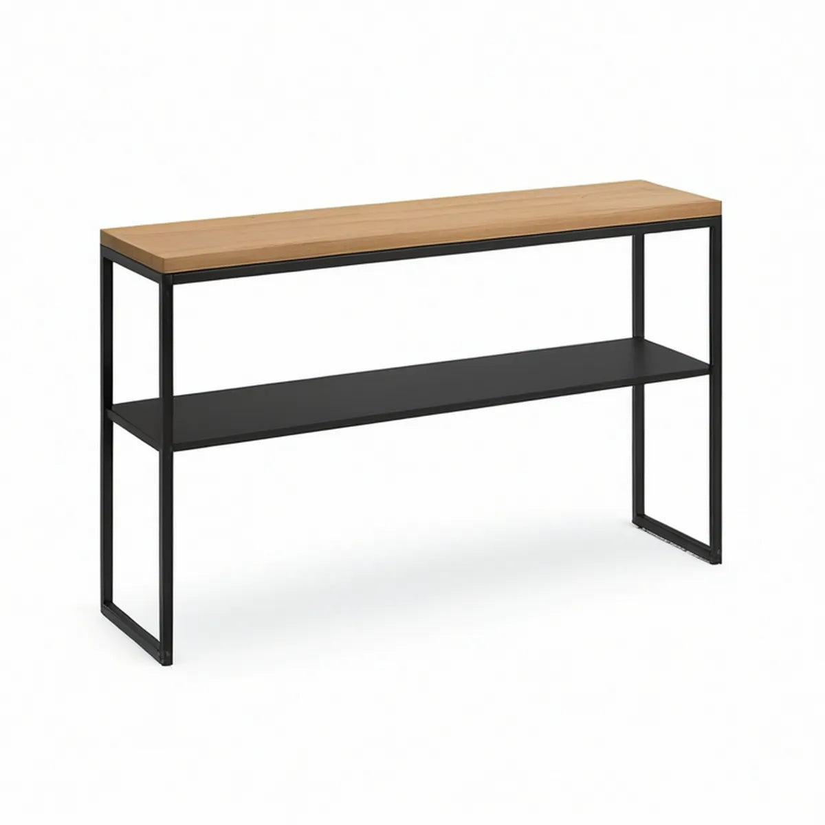Industrial Console Table with Storage Shelf, Natural Brown and Black, 47.2 x 15.7 x 31.5 in