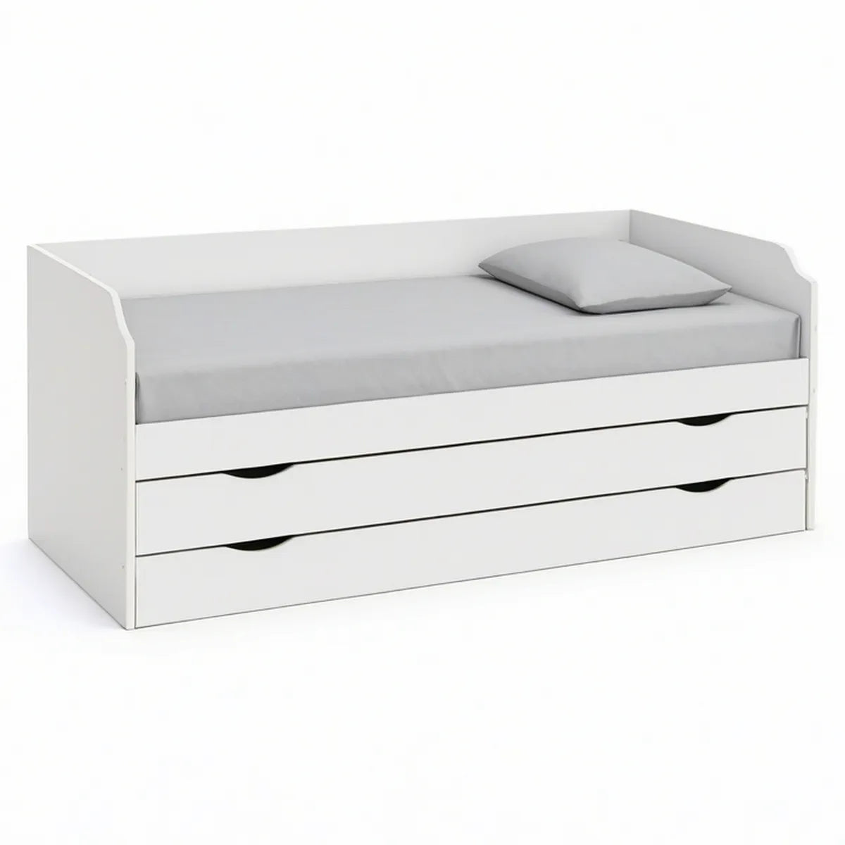 White Twin Daybed Frame with 2 Storage Drawers, 77.6 x 41.3 x 31.5 in